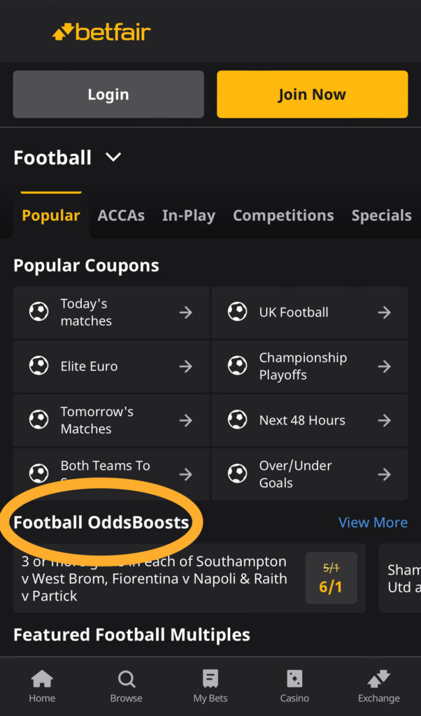 OddsBoosts is one of the best Betfair Existing Customer Offers